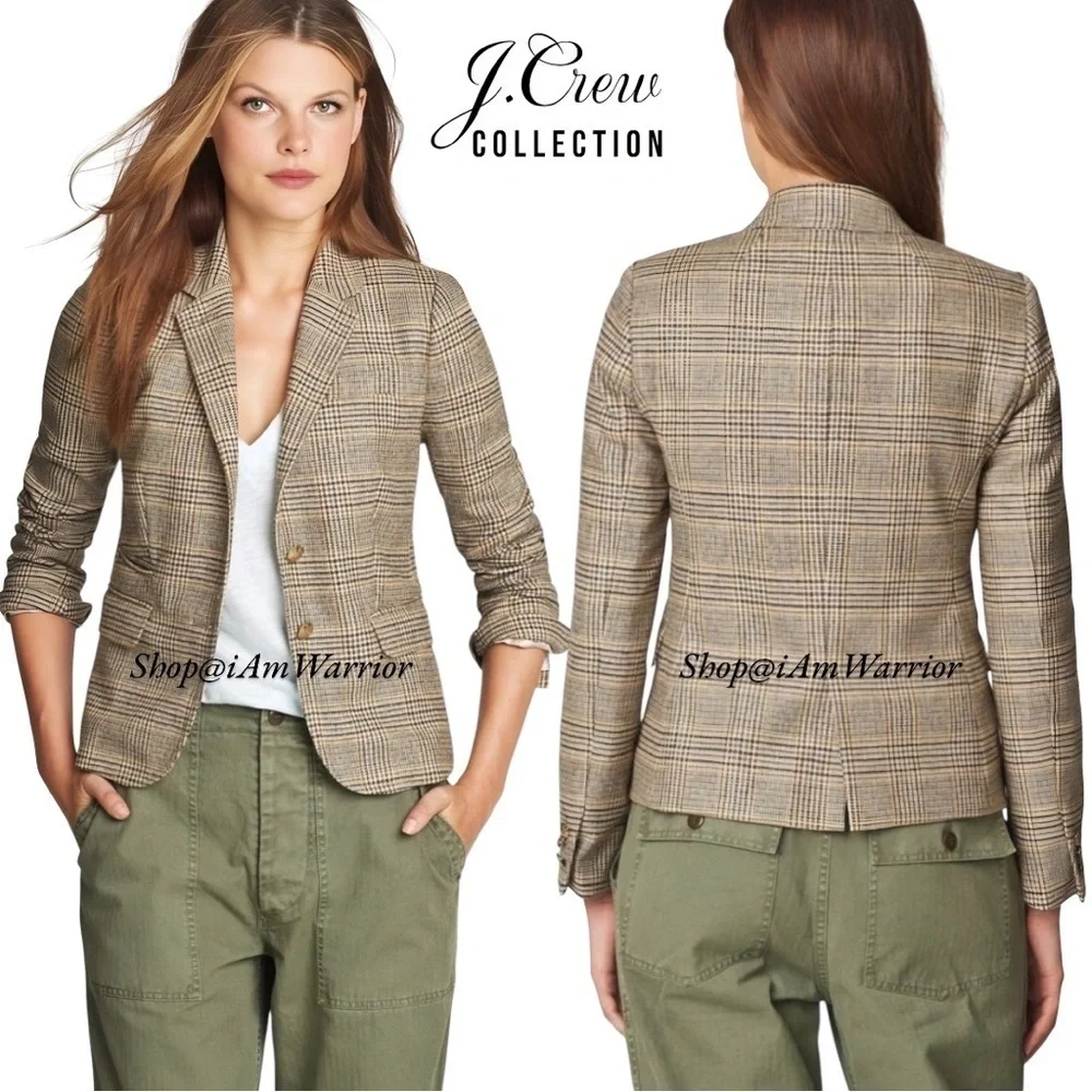 J.Crew Collection houndstooth plaid wool schoolboy blazer *shop@iamwarrior